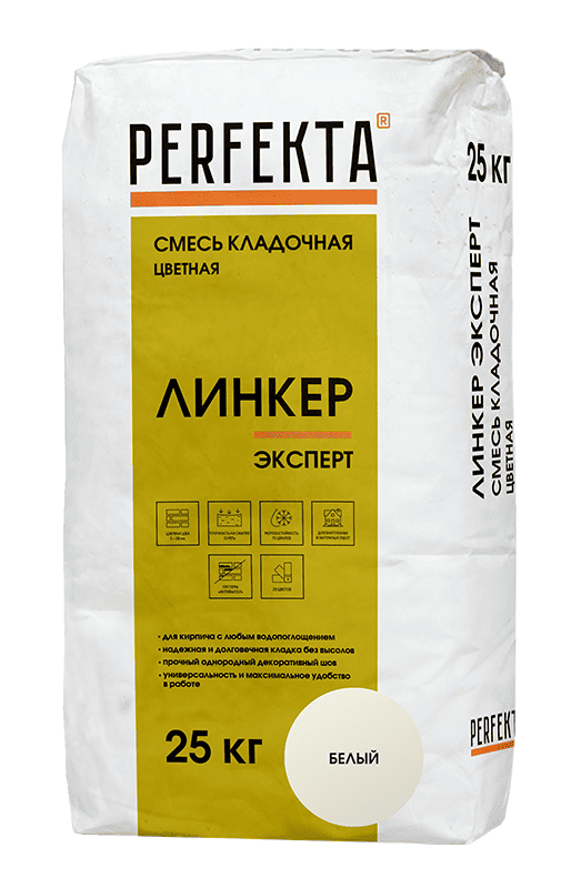 Смесь кладочная цветная PERFEKTA Линкер Эксперт белый, 25 кг фото 0